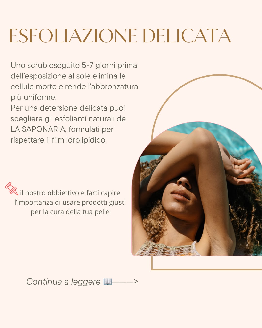 Esfoliazione delicata della pelle prima dell'esposizione solare